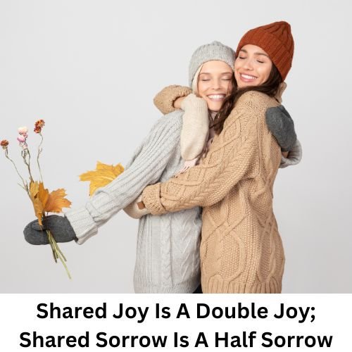 Shared Joy Is A Double Joy; Shared Sorrow Is A Half Sorrow